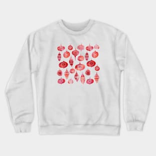 Retro Christmas Baubles Watercolor Crewneck Sweatshirt